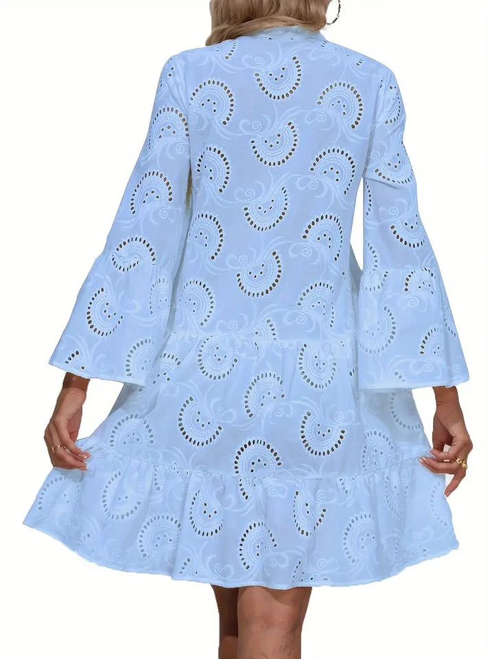 Kristin™ | Airy V-Neck Blouse Dress with Elegant Details