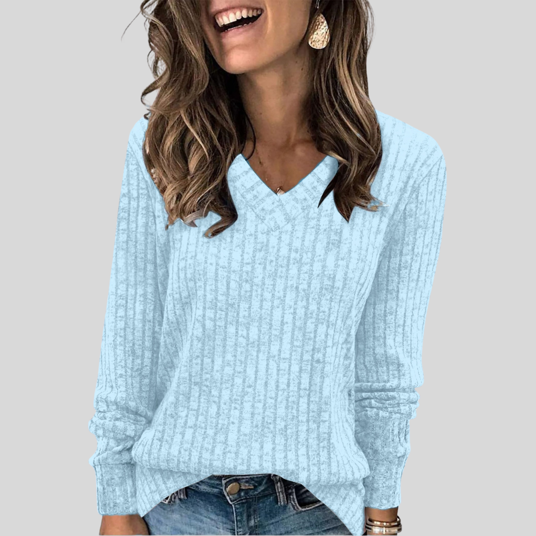 Deri | Comfy V-Neck Long Sleeve Sweater
