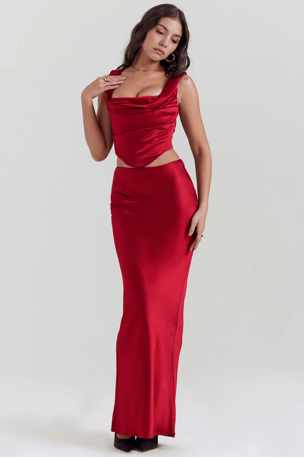 AMARI - BRONZÉ CORSET MAXI SKIRT