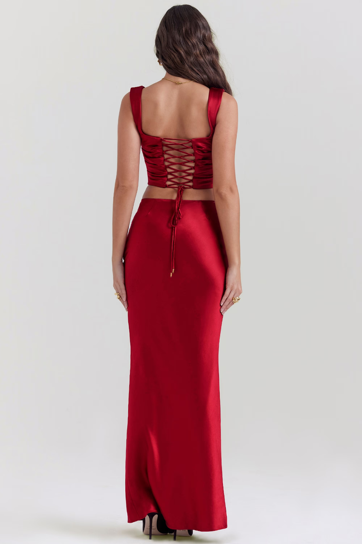 AMARI - BRONZÉ CORSET MAXI SKIRT