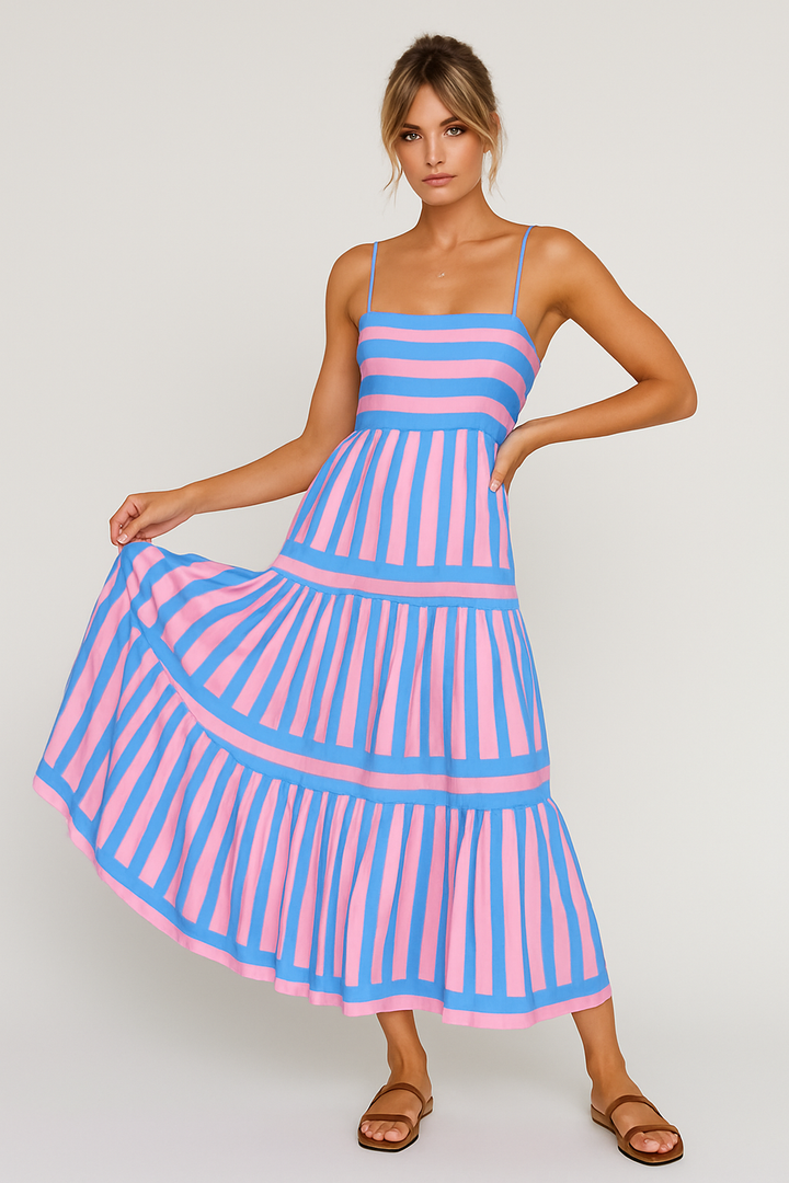 Henny™ | Striped Maxi Dress with Adjustable Straps