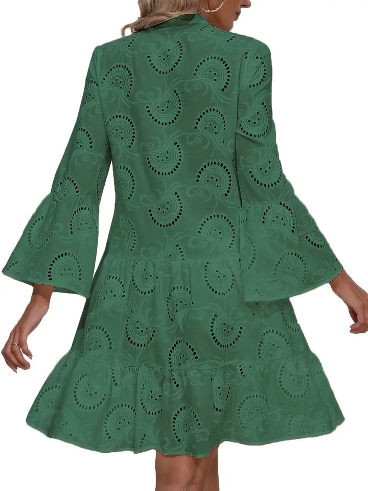Kristin™ | Airy V-Neck Blouse Dress with Elegant Details