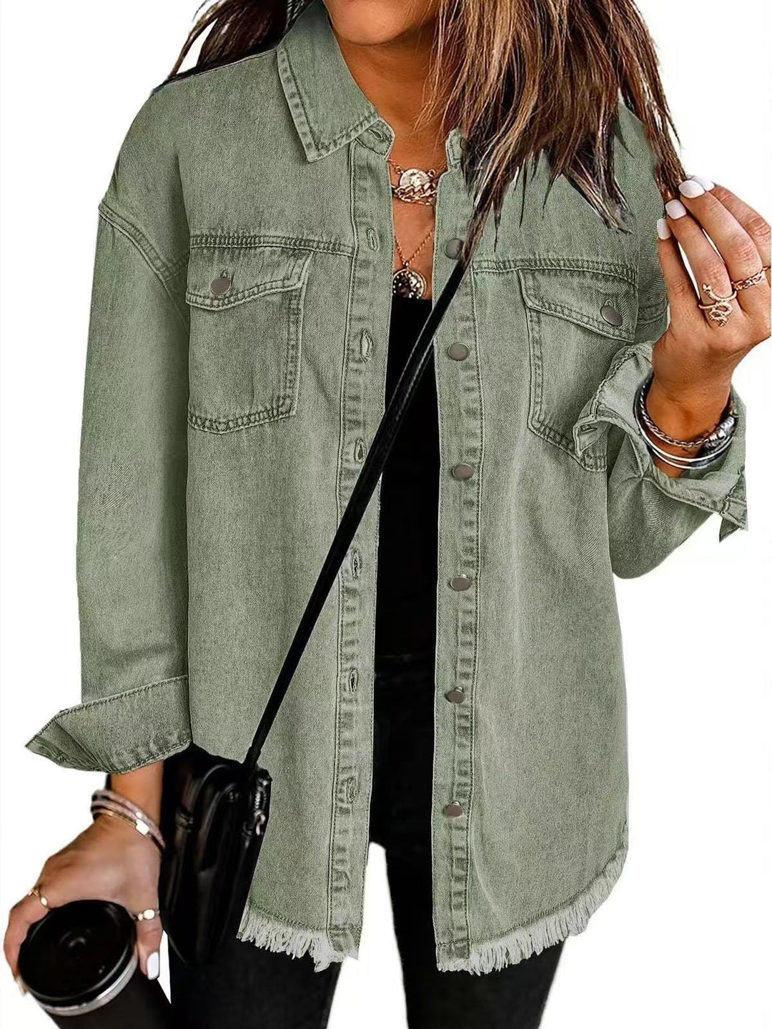 Laila | Long-sleeved denim jacket with pockets