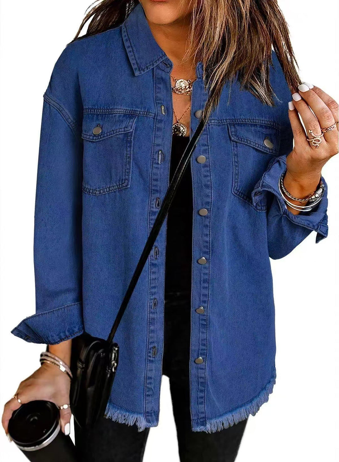 Laila | Long-sleeved denim jacket with pockets