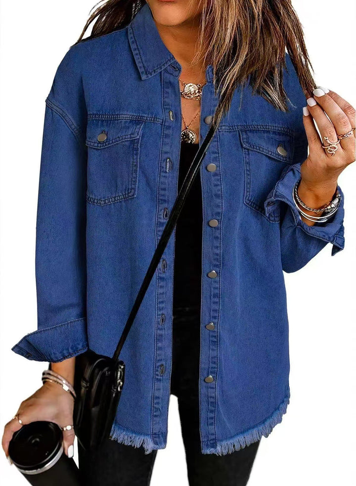 Laila | Long-sleeved denim jacket with pockets