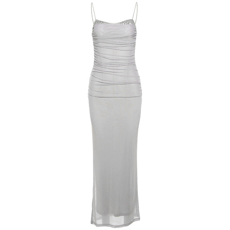 AURELIA - LACE MESH MAXI DRESS