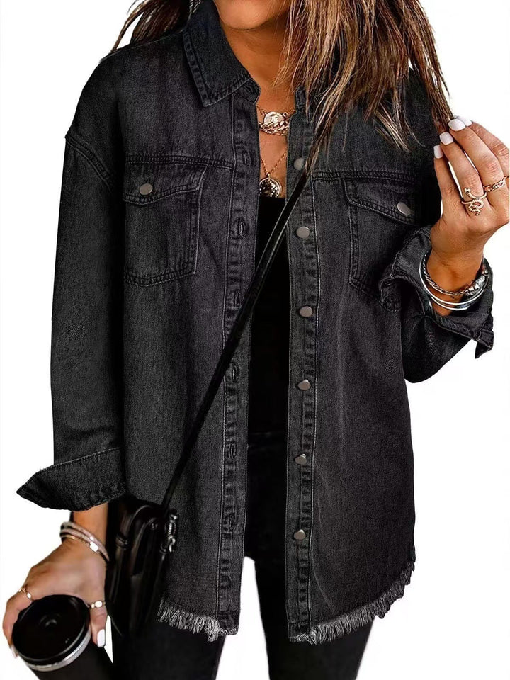 Laila | Long-sleeved denim jacket with pockets
