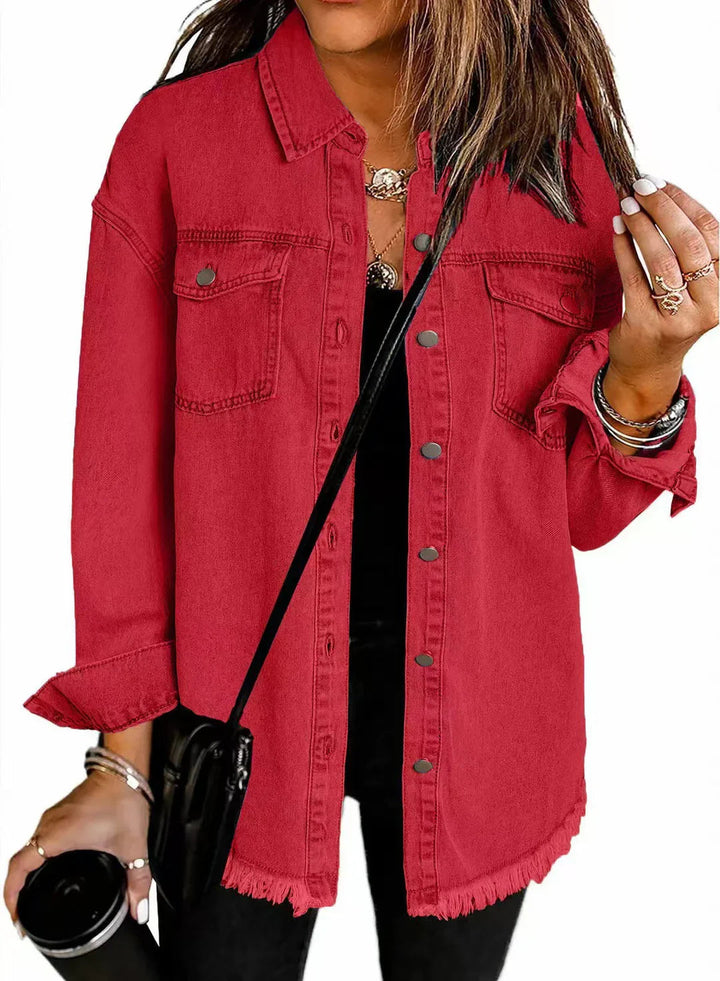 Laila | Long-sleeved denim jacket with pockets