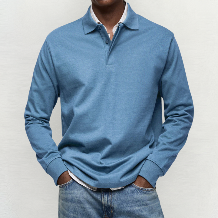 Luca | Relaxed Long Sleeve Polo Shirt