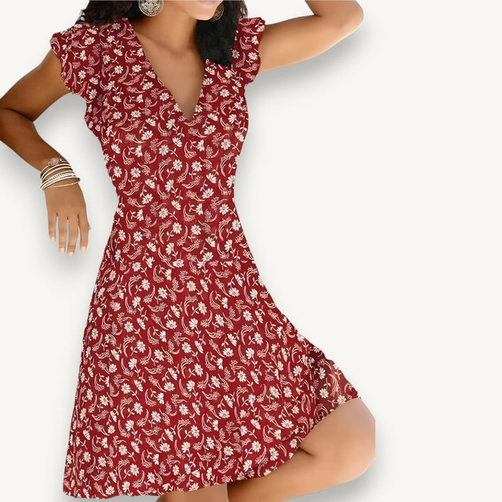 Linn™ | Elegant Summer Dress with Deep V-Neck