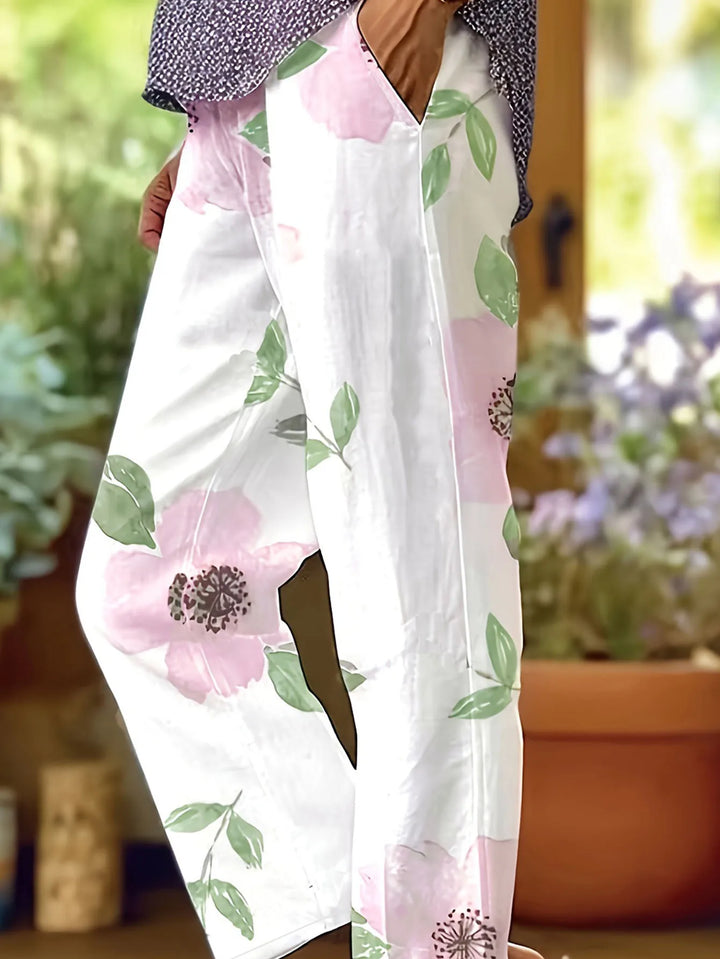 Sandy | Elegant Plus-Size Pants with Floral Print