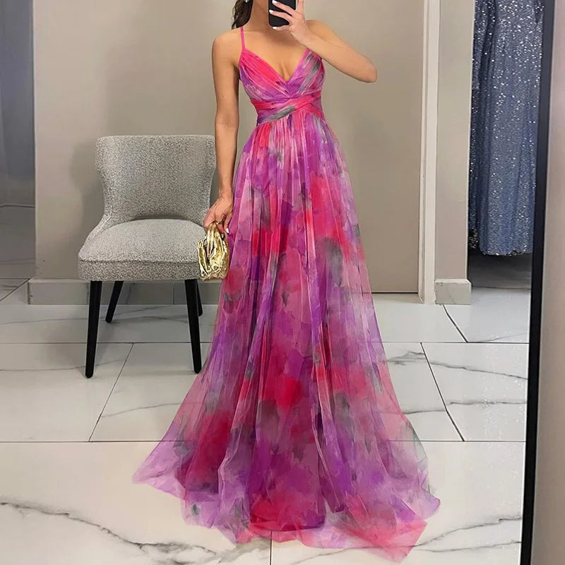 Nancy™ | Enchanting Maxi Dress with Floral Pattern