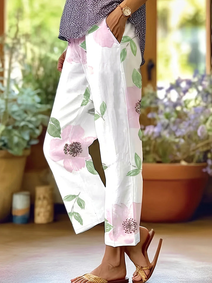 Sandy | Elegant Plus-Size Pants with Floral Print