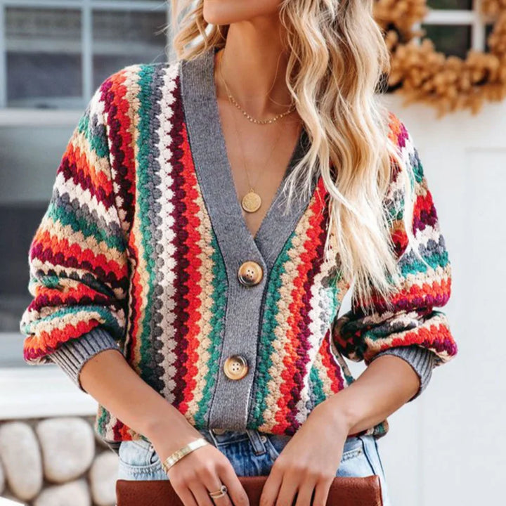 Amalia | Retro Multicolor Cardigan