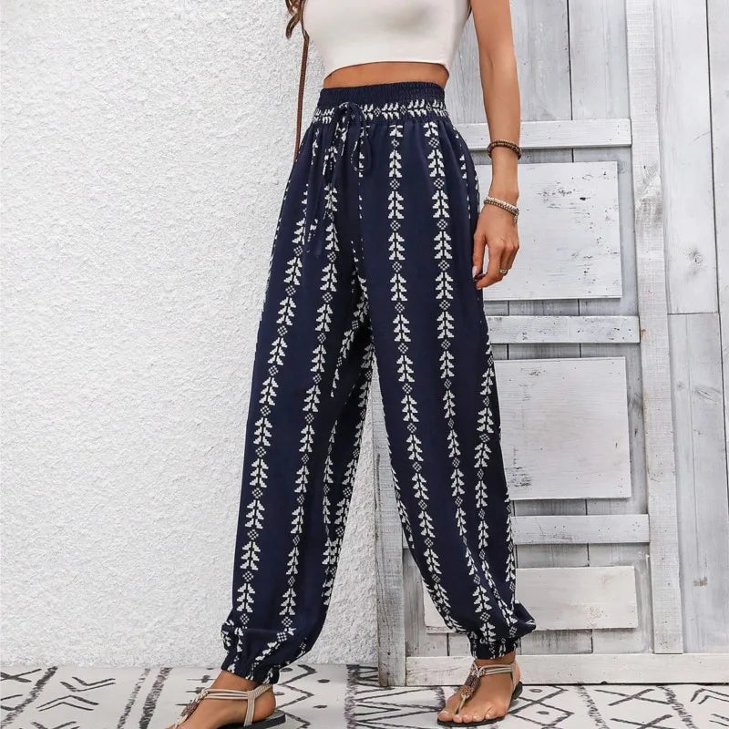 Iris | Airy Boho Pants with Elastic Waist