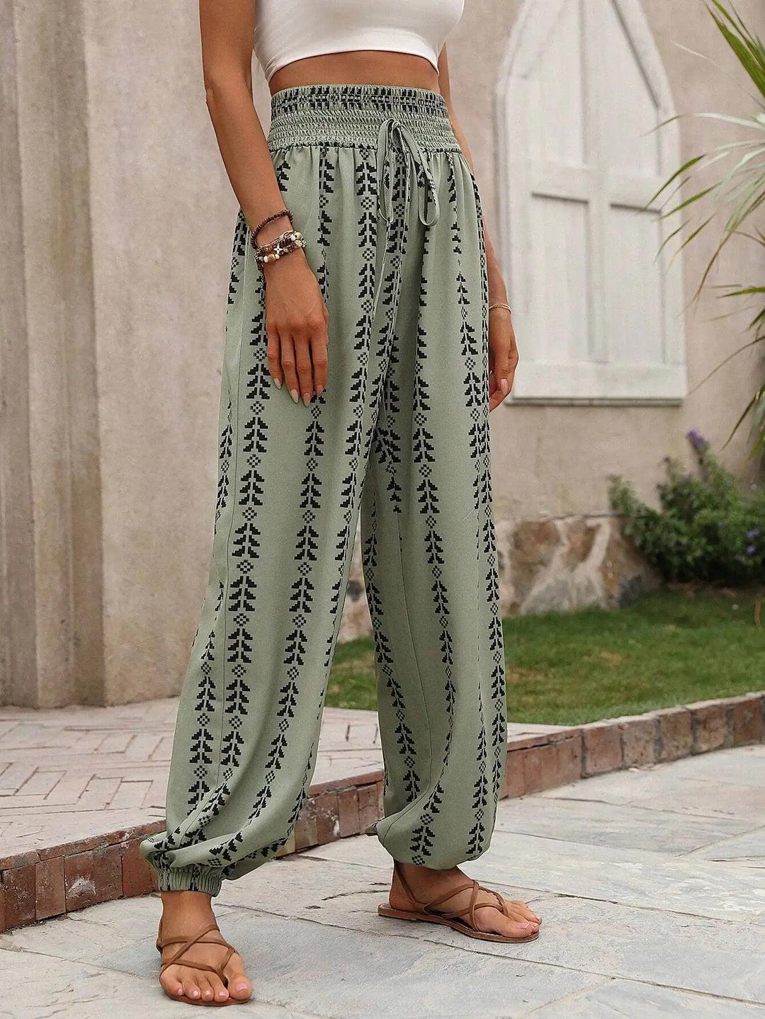 Iris | Airy Boho Pants with Elastic Waist