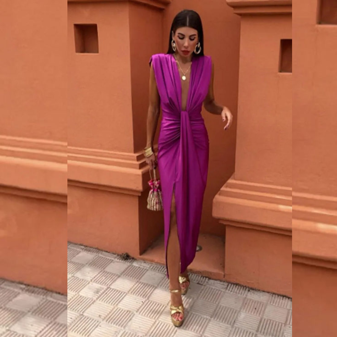 Isabella | Evening Dress with Deep V-Neck