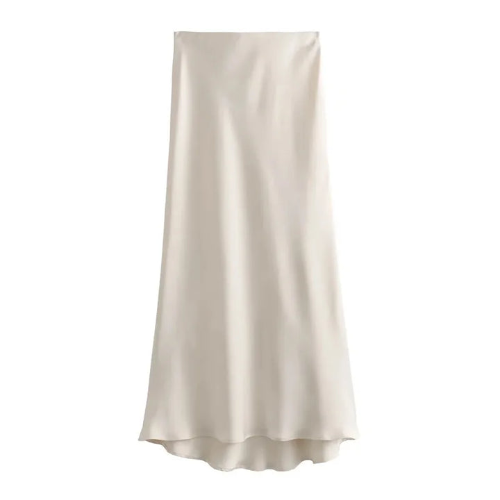 Drew | Timeless Satin Midi Skirt with Luxurious Look
