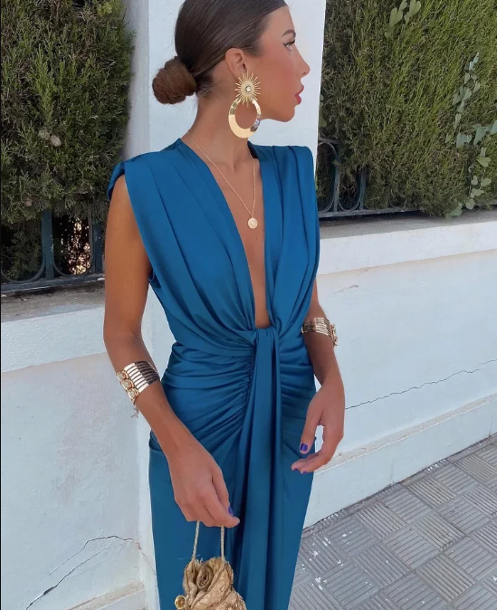 Isabella | Evening Dress with Deep V-Neck