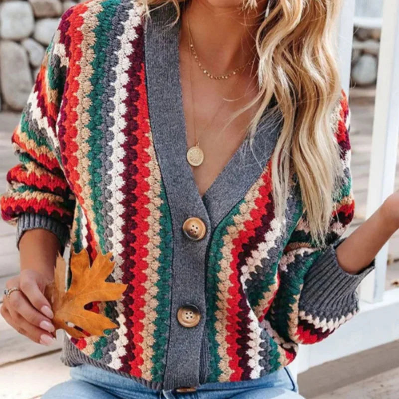 Amalia | Retro Multicolor Cardigan