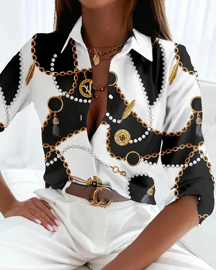 Viola | Blouse with Modern Print