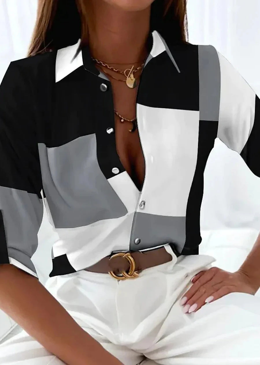 Viola | Blouse with Modern Print