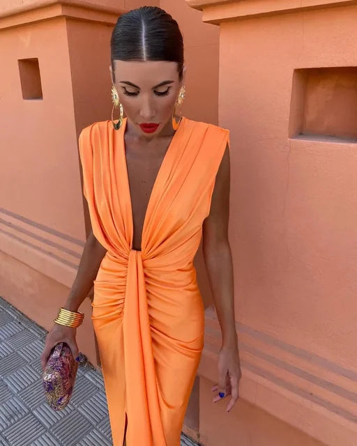 Isabella | Evening Dress with Deep V-Neck