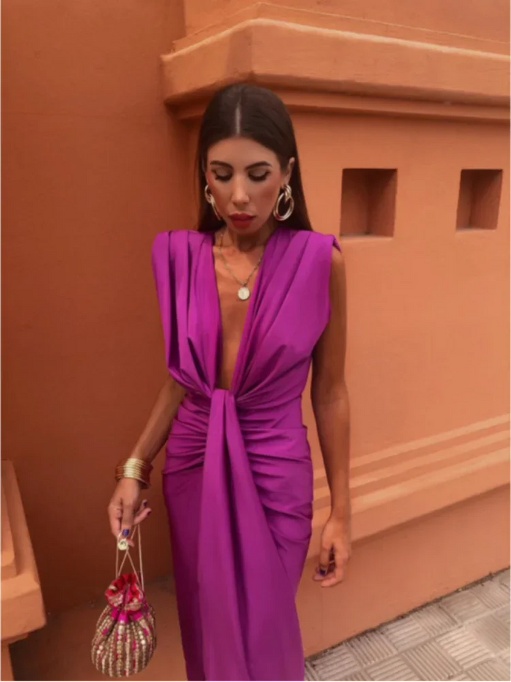Isabella | Evening Dress with Deep V-Neck