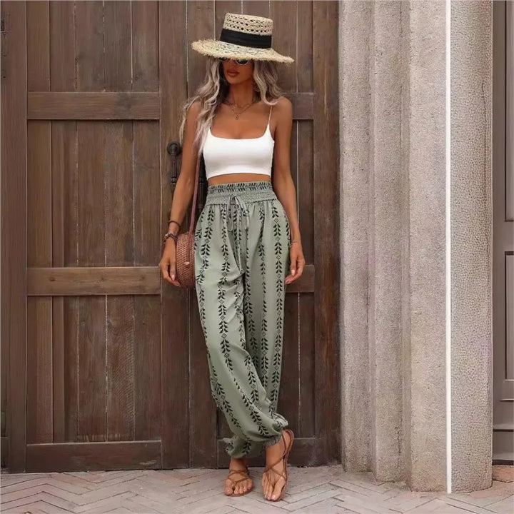 Iris | Airy Boho Pants with Elastic Waist