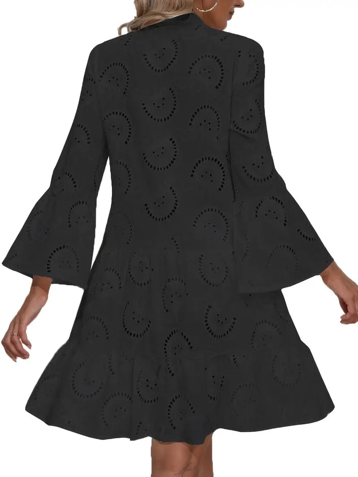 Kristin™ | Airy V-Neck Blouse Dress with Elegant Details