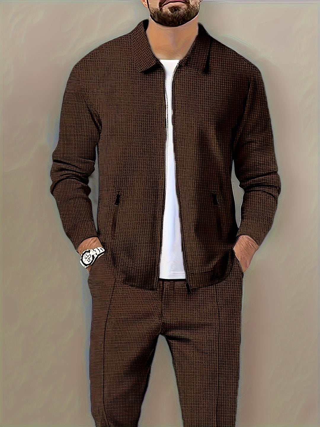 Marvin – Casual Polyester Jacket with Zipper