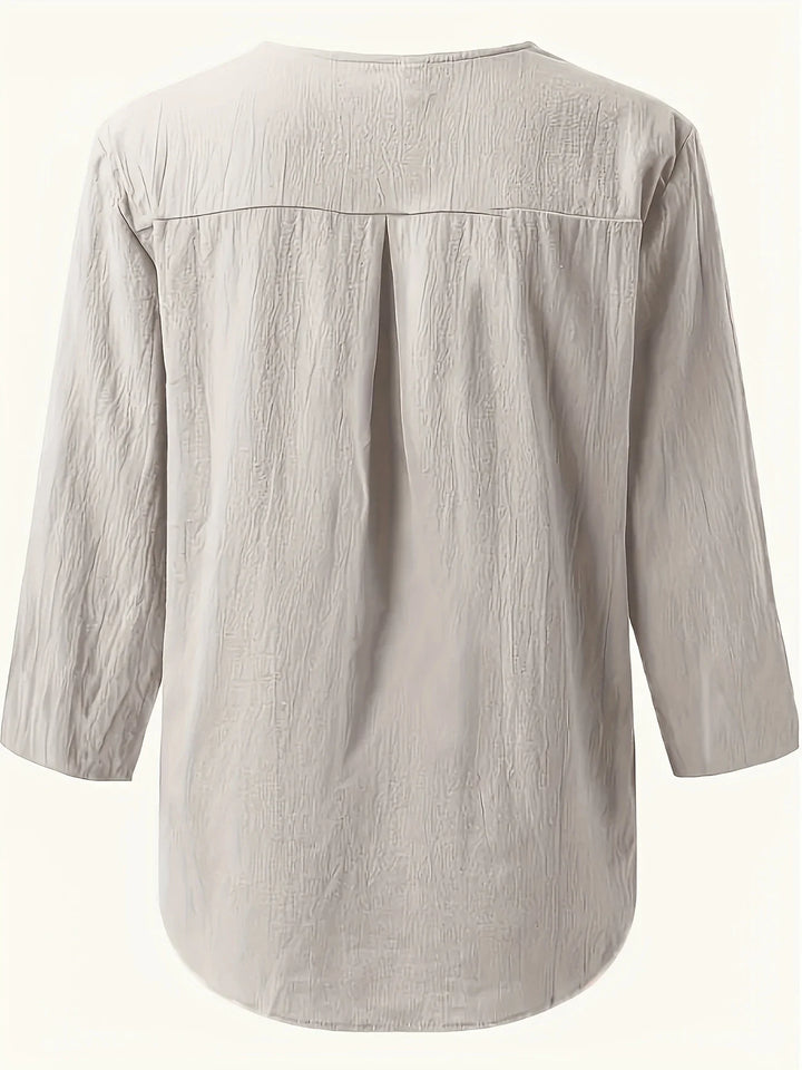 Mykaela – Casual Blouse Made of Cotton and Linen