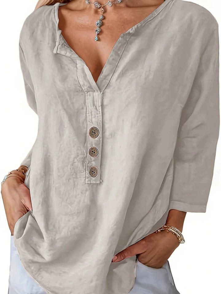 Mykaela – Casual Blouse Made of Cotton and Linen