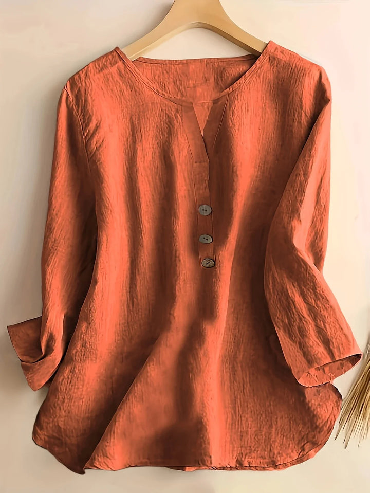 Mykaela – Casual Blouse Made of Cotton and Linen