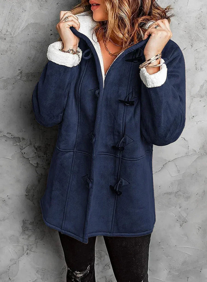 Kate | Warm Hooded Jacket with Buttons