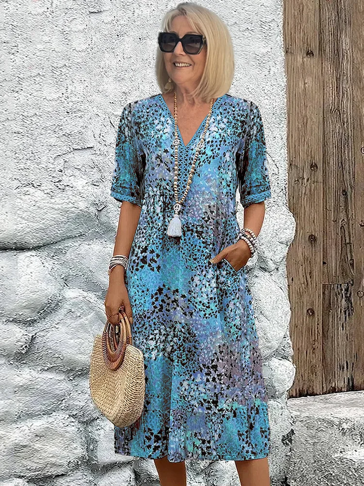 Helen | Elegant maxi dress with playful floral print
