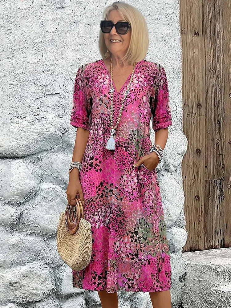 Helen | Elegant maxi dress with playful floral print