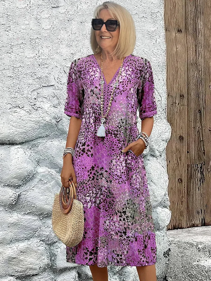 Helen | Elegant maxi dress with playful floral print