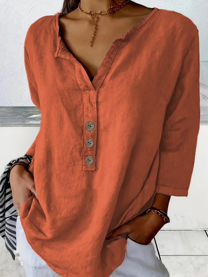 Mykaela – Casual Blouse Made of Cotton and Linen