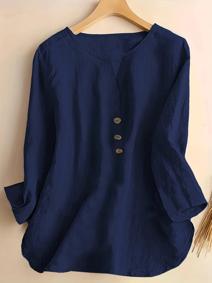 Mykaela – Casual Blouse Made of Cotton and Linen