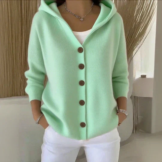 Simona | Hooded Cardigan with Buttons