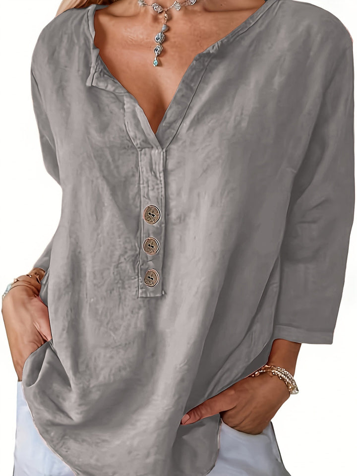 Mykaela – Casual Blouse Made of Cotton and Linen