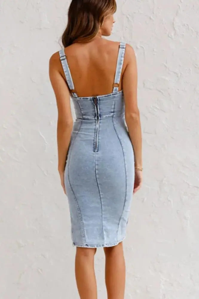 Anna Denim Dress with Adjustable Straps
