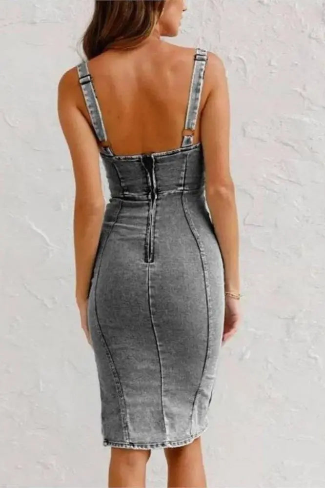 Anna Denim Dress with Adjustable Straps