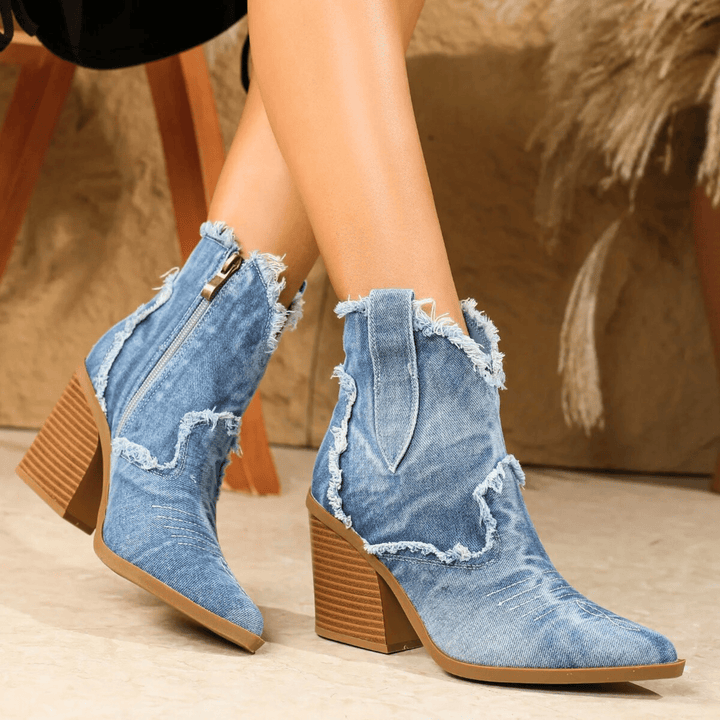 Aurela Denim Ankle Boots