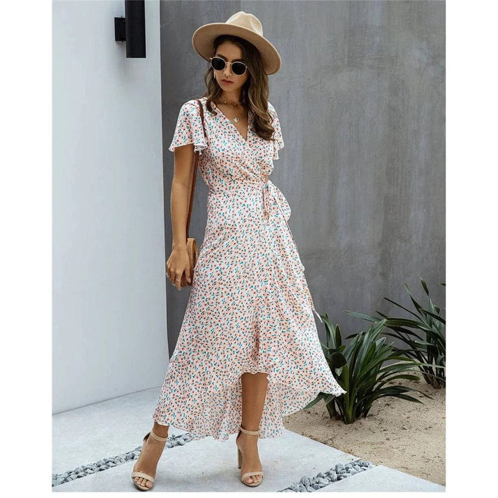 Sage™ - Pink With Print Long Ibiza Dress
